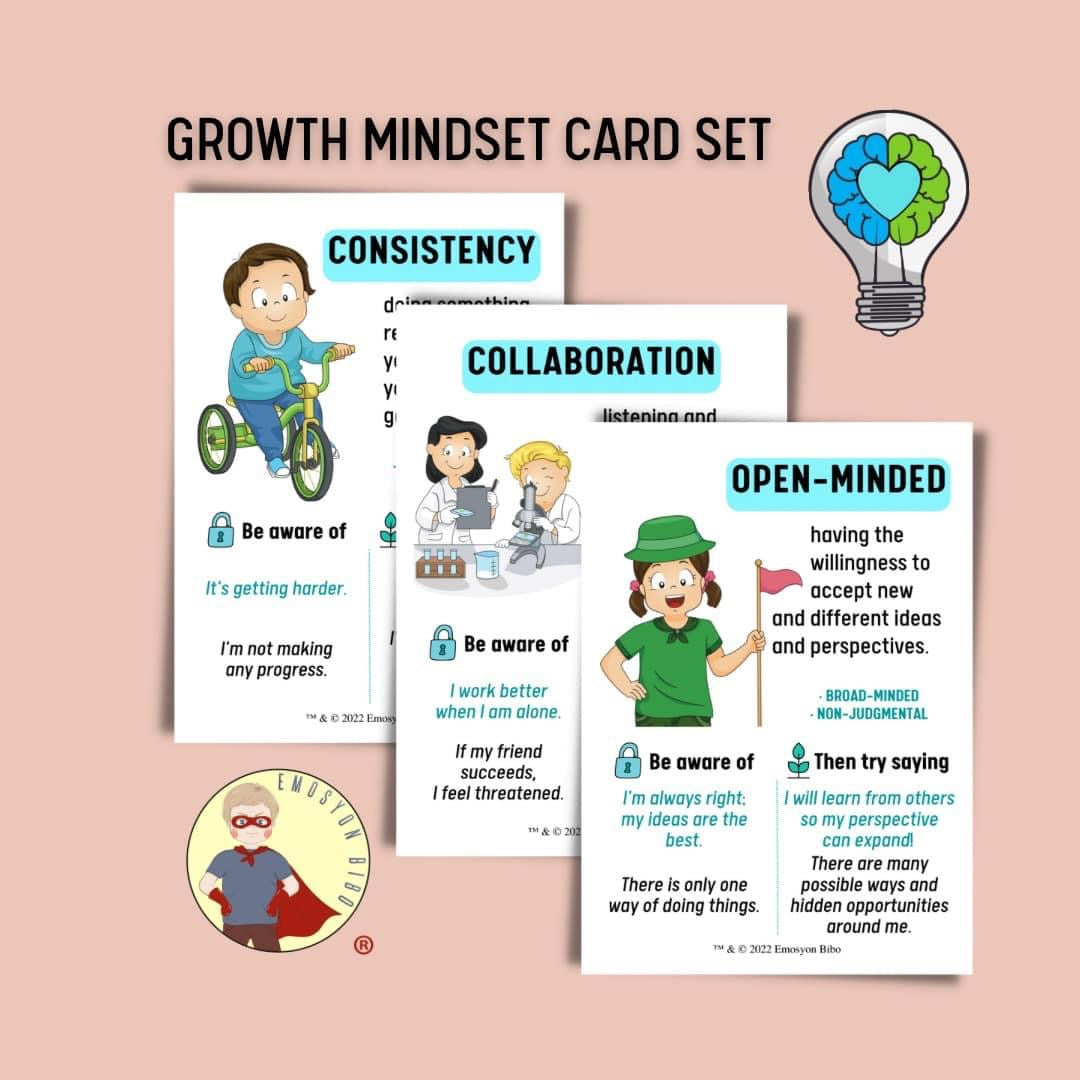 Growth Mindset Cards - "I Can Train My Brain" Values and Praise Cards