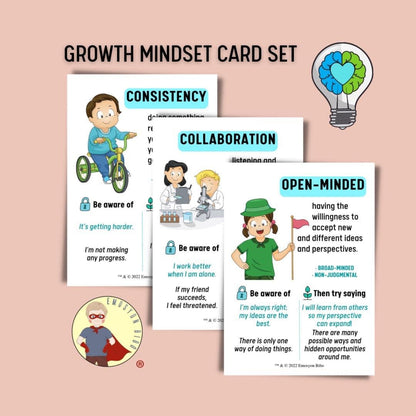 Growth Mindset Cards - "I Can Train My Brain" Values and Praise Cards