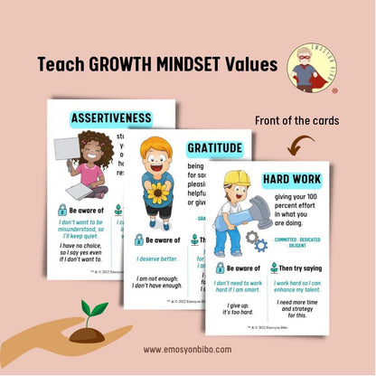 Growth Mindset Cards - "I Can Train My Brain" Values and Praise Cards