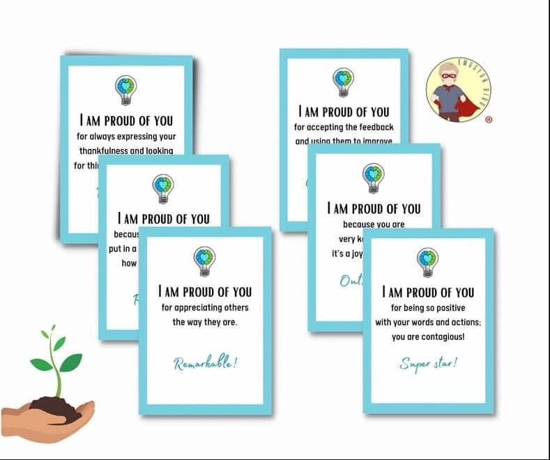 Growth Mindset Cards - "I Can Train My Brain" Values and Praise Cards