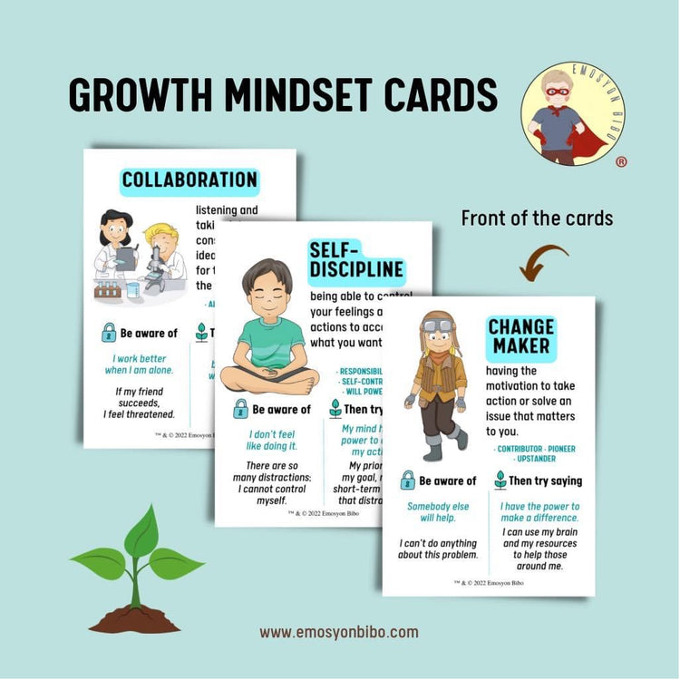 Growth Mindset Cards - "I Can Train My Brain" Values and Praise Cards